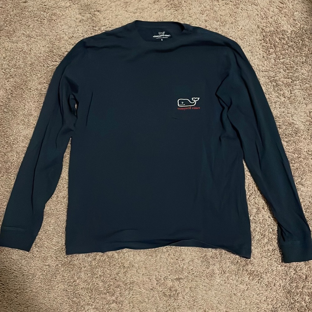 Vineyard Vines Small Navy Christmas LS T-shirt